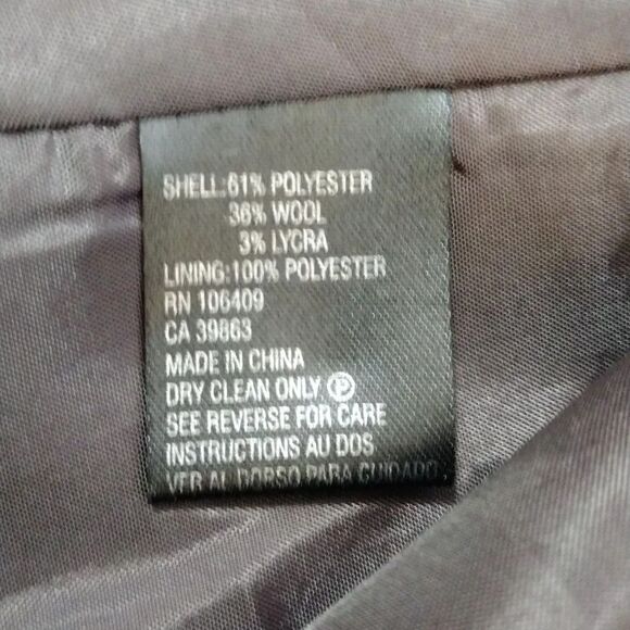 VTG 90s Tahari Levine Brown Grey Wool Blend Single Breast Blazer Plussize 18 - Picture 14 of 14